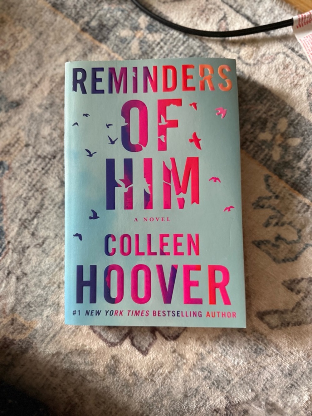 Reminders of Him by Colleen Hoover - Bright Teal & Pink paperback